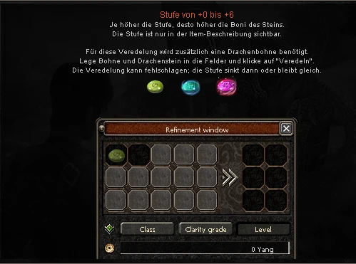 Drachenstein-Veredelung (Ingame-UI)